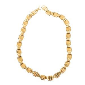 Ferragamo Gold Buckle Chain Necklace 90s Mob Wife Vintage